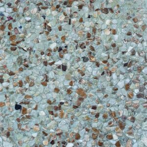 Washed terrazzo exposed aggregate tile green base and onyx marble chips