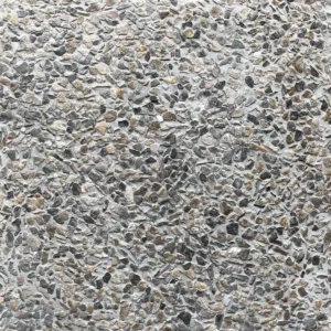 Concrete washed terrazzo or exposed aggregate tile in grey base and grey stone crush