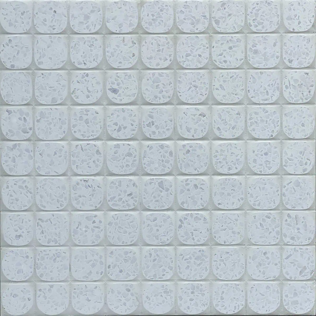 Concrete outdoor tile white base with white marble chips anti-slip surface in size 18"x18"
