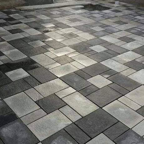 Out door driveway tiles in black and grey color