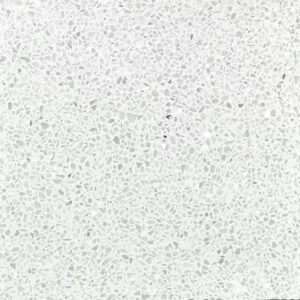 Terrazzo tile with white base and premium white 175 size marble chips
