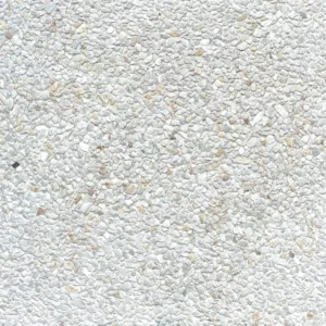 Concrete washed terrazzo or exposed aggregate tile with white base and ivory white marble chips PW175/W