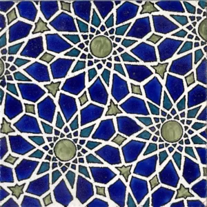 hand painted tile in morrocan pattern design