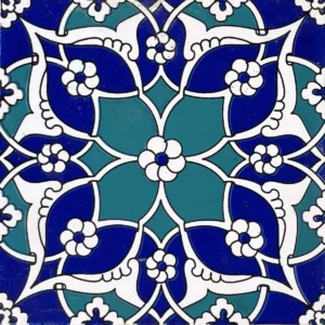 hand painted tile in morrocan pattern design