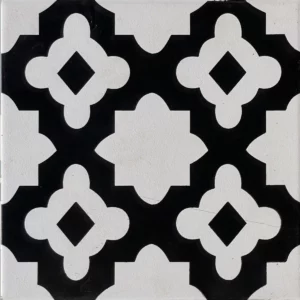 hand painted tile in morrocan pattern design
