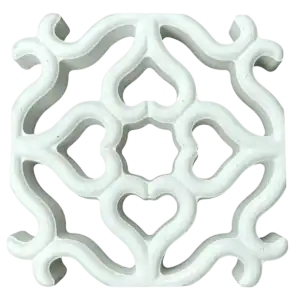 Concrete Breeze Blocks Hearts design size 12"x12" in plain white