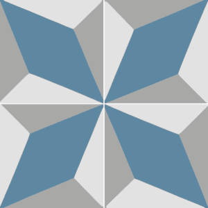 moroccan pattern tile 3d big block in grey and blue