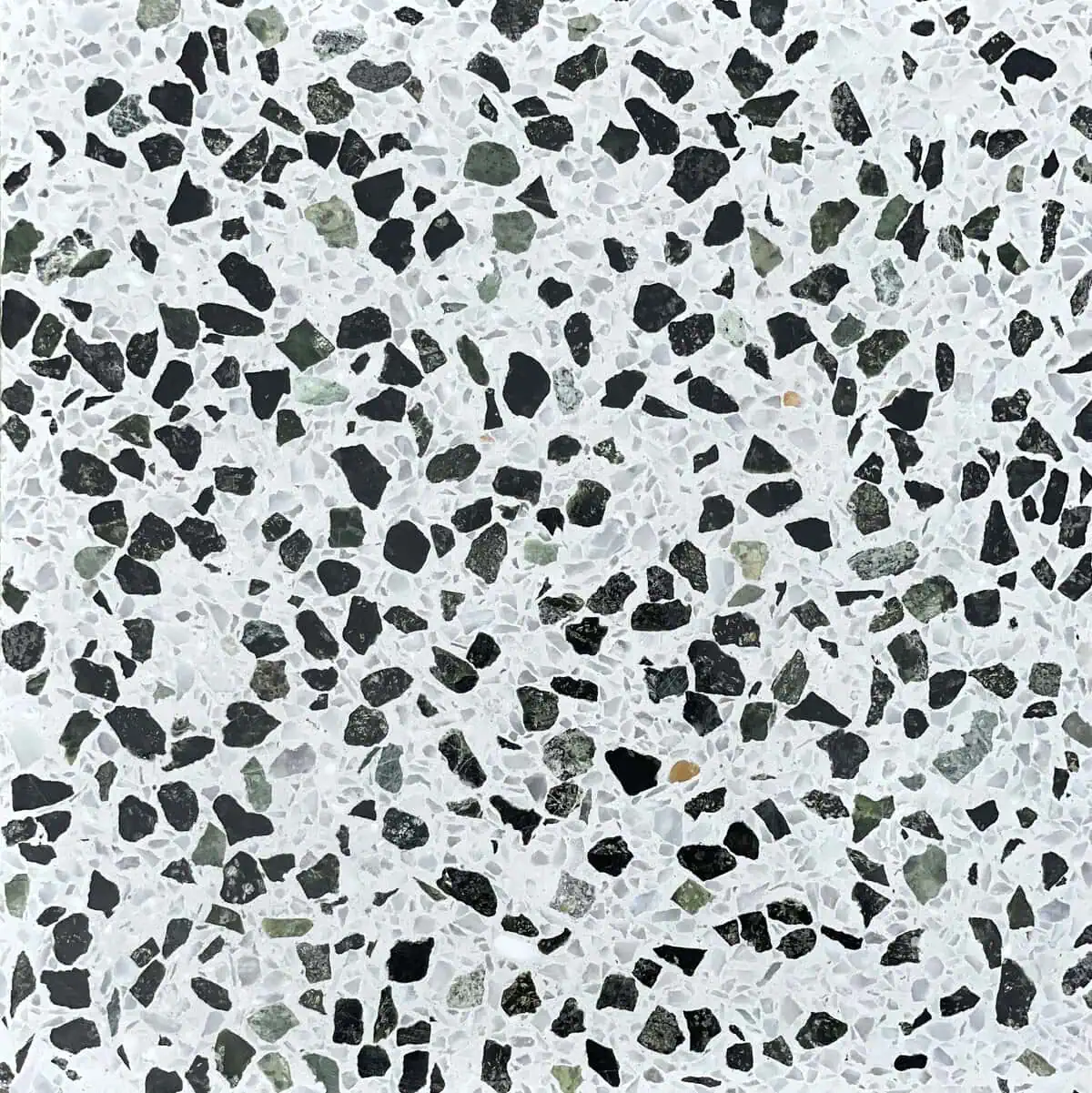 Terrazzo tile with white base, Emerald green and white marble chips SW175/EG2/W (Reference Image Size:12"x12")