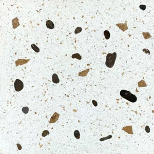Terrazzo tile with white base, Brown and Grey Marble SW15/CRBr15-TL/SG/Y2/W (Reference Image Size:12"x12")